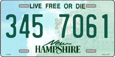 NH license plate 3457061