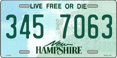 NH license plate 3457063