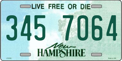 NH license plate 3457064