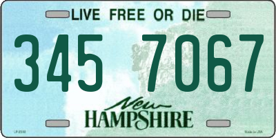 NH license plate 3457067