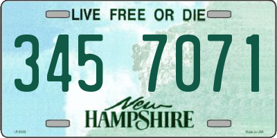 NH license plate 3457071