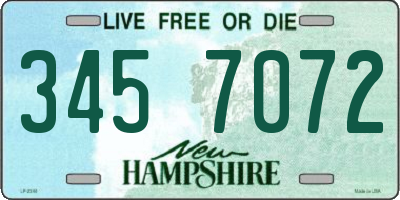 NH license plate 3457072