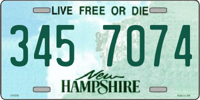 NH license plate 3457074