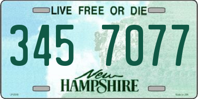 NH license plate 3457077