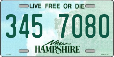 NH license plate 3457080