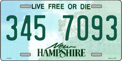 NH license plate 3457093