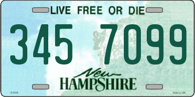 NH license plate 3457099