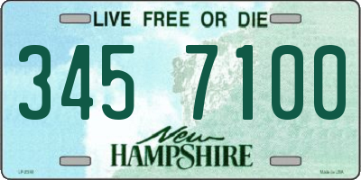 NH license plate 3457100