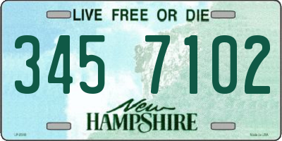 NH license plate 3457102