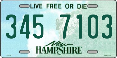 NH license plate 3457103
