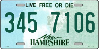 NH license plate 3457106