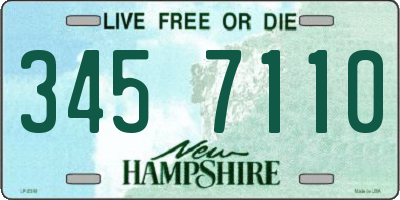 NH license plate 3457110