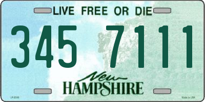 NH license plate 3457111