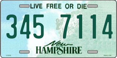 NH license plate 3457114