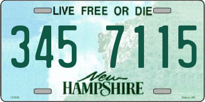 NH license plate 3457115