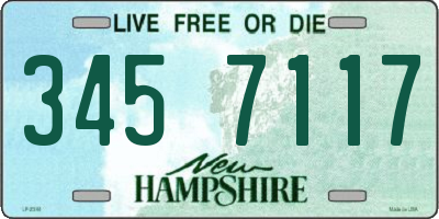 NH license plate 3457117