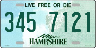 NH license plate 3457121
