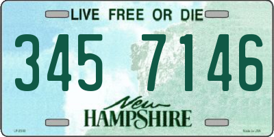 NH license plate 3457146
