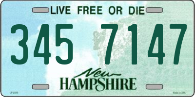 NH license plate 3457147