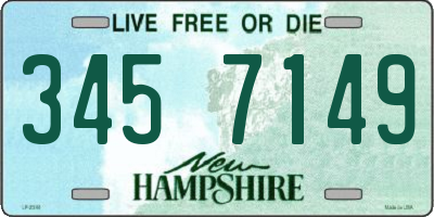 NH license plate 3457149
