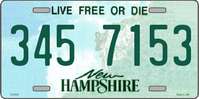 NH license plate 3457153