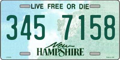 NH license plate 3457158