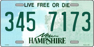 NH license plate 3457173