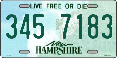 NH license plate 3457183