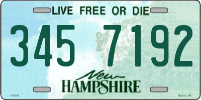 NH license plate 3457192