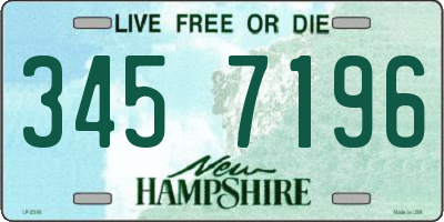 NH license plate 3457196