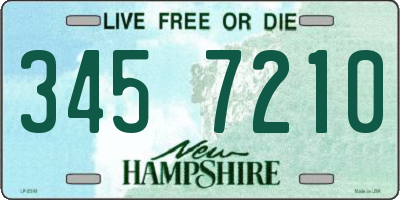NH license plate 3457210