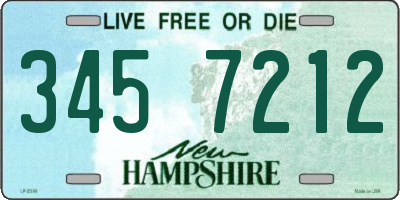 NH license plate 3457212