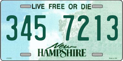 NH license plate 3457213