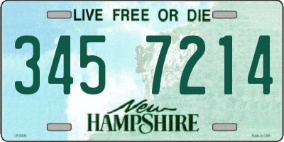 NH license plate 3457214