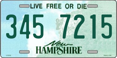 NH license plate 3457215