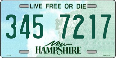 NH license plate 3457217