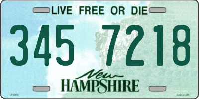 NH license plate 3457218