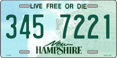 NH license plate 3457221