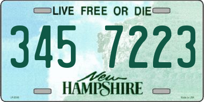 NH license plate 3457223