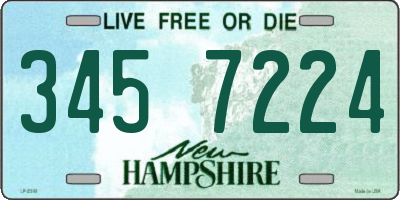 NH license plate 3457224