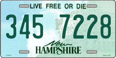 NH license plate 3457228