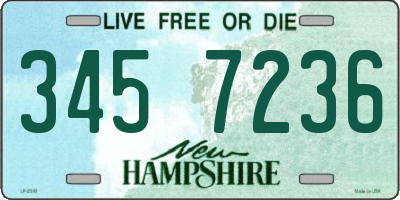 NH license plate 3457236