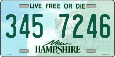 NH license plate 3457246