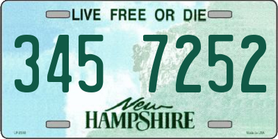 NH license plate 3457252