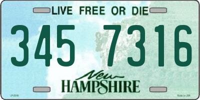 NH license plate 3457316