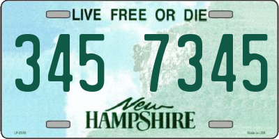 NH license plate 3457345