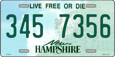 NH license plate 3457356