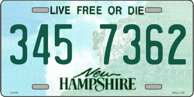 NH license plate 3457362