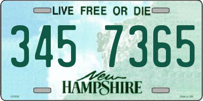 NH license plate 3457365