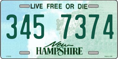 NH license plate 3457374
